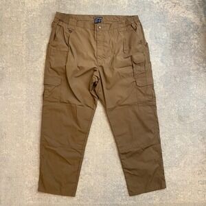 5.11 Tactical Series Pants Mens 44x32 Brown Cargo Elastic Waist Workwear Outdoor